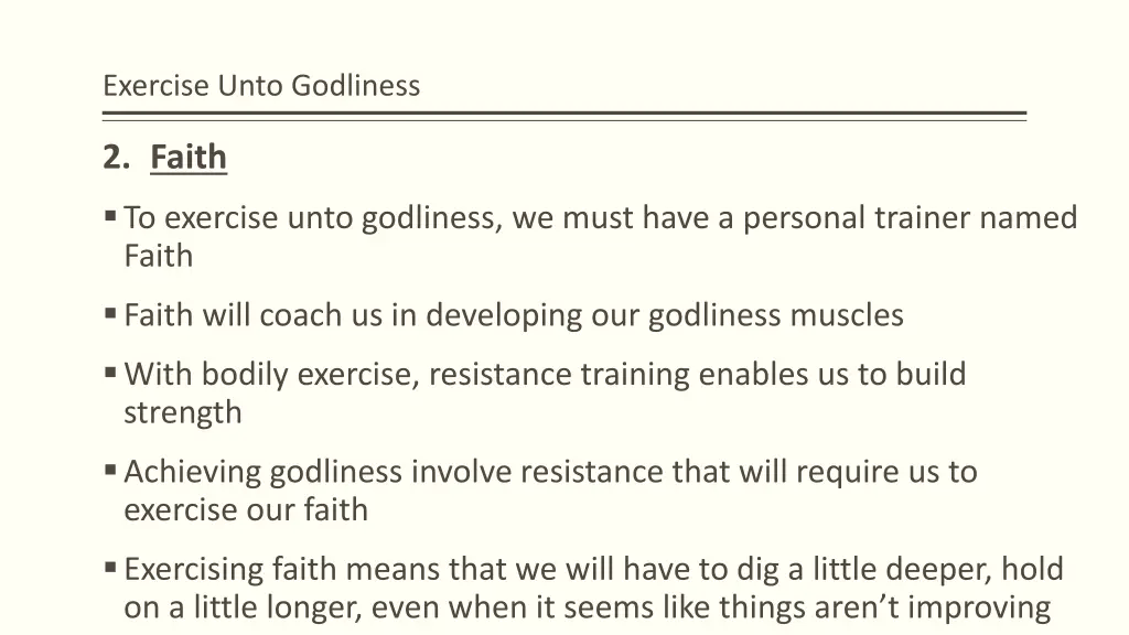 exercise unto godliness 2