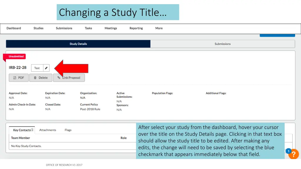 changing a study title