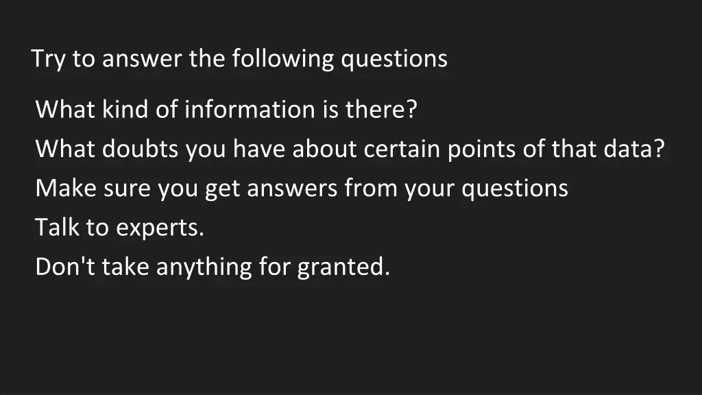 try to answer the following questions