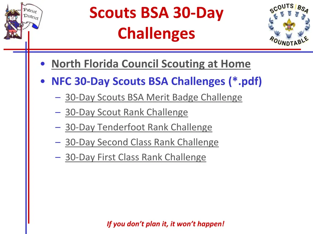 scouts bsa 30 day challenges