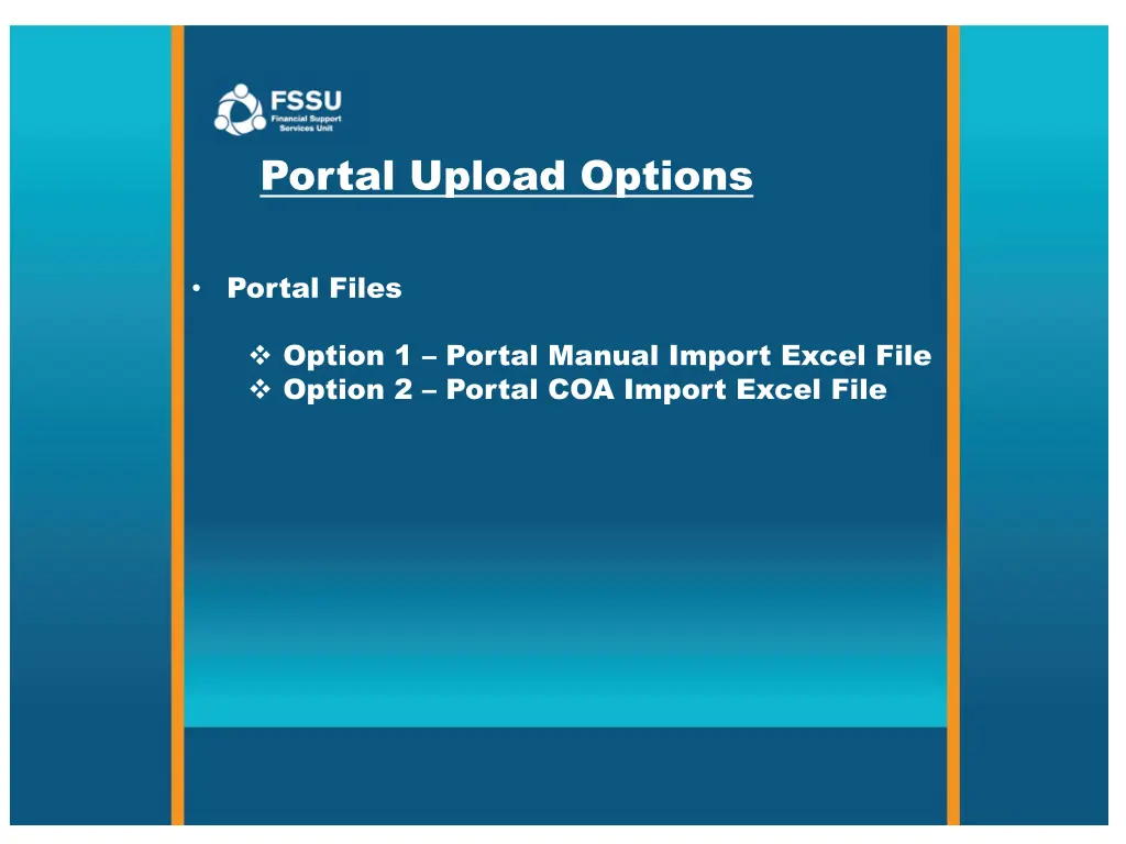 portal upload options