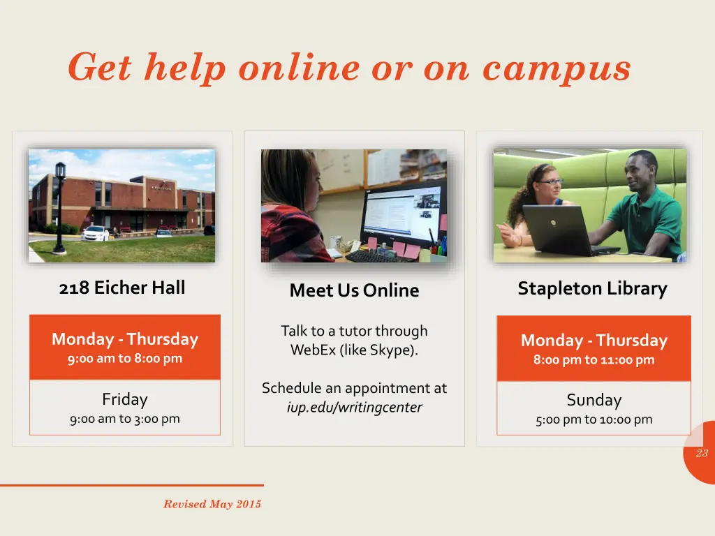 get help online or on campus 1