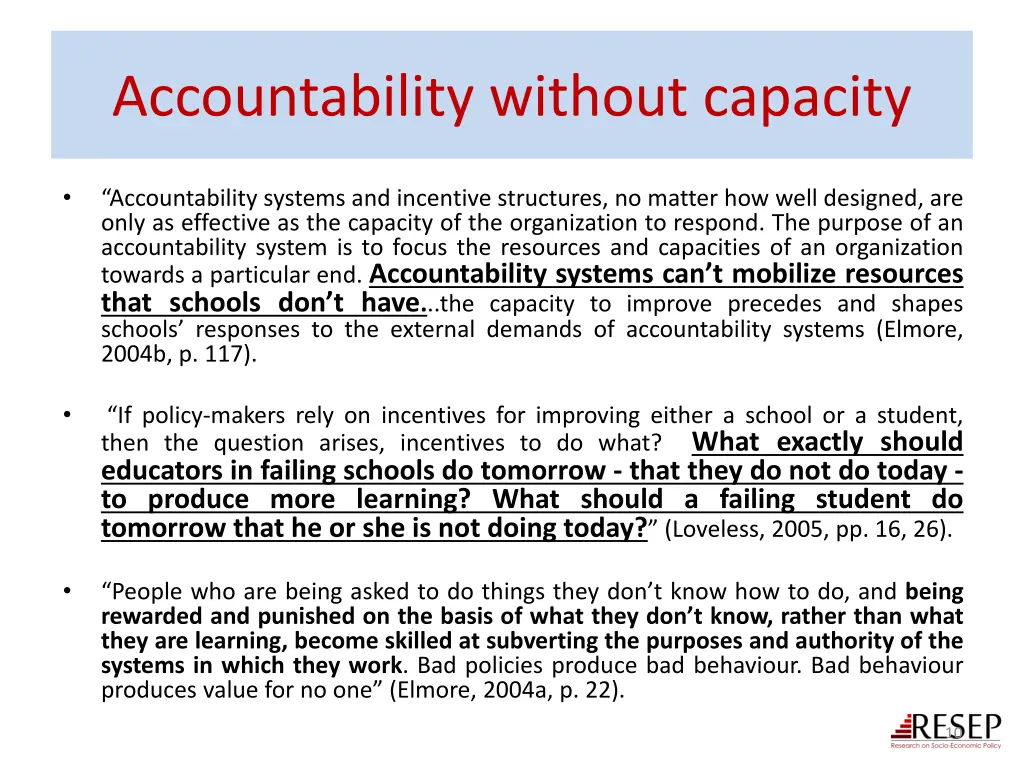 accountability without capacity