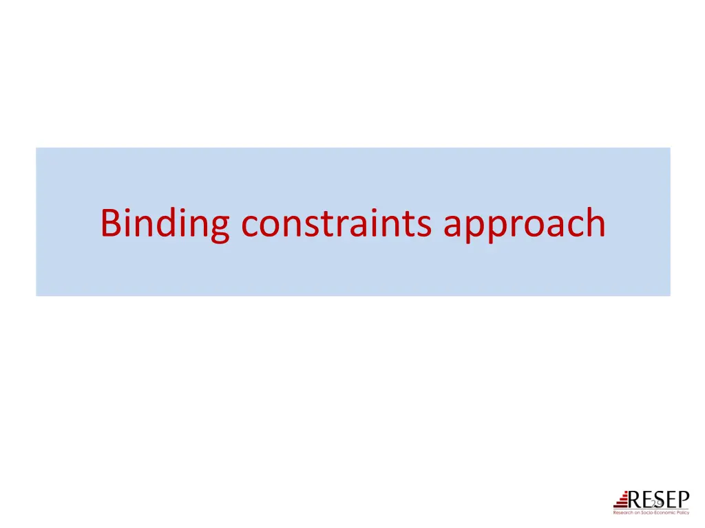 binding constraints approach