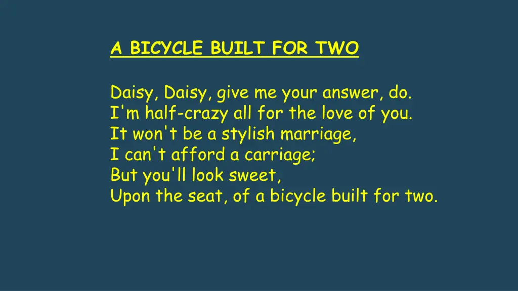 a bicycle built for two