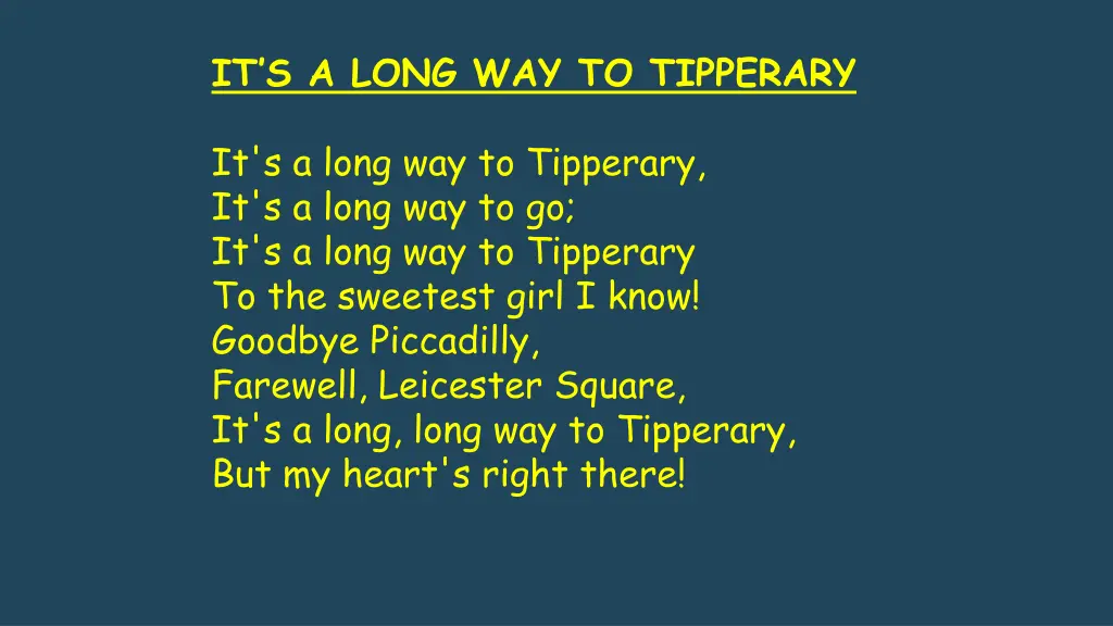 it s a long way to tipperary