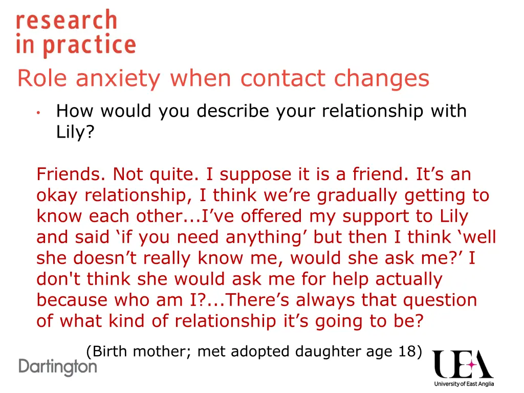 role anxiety when contact changes