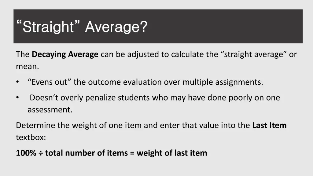 straight average straight average