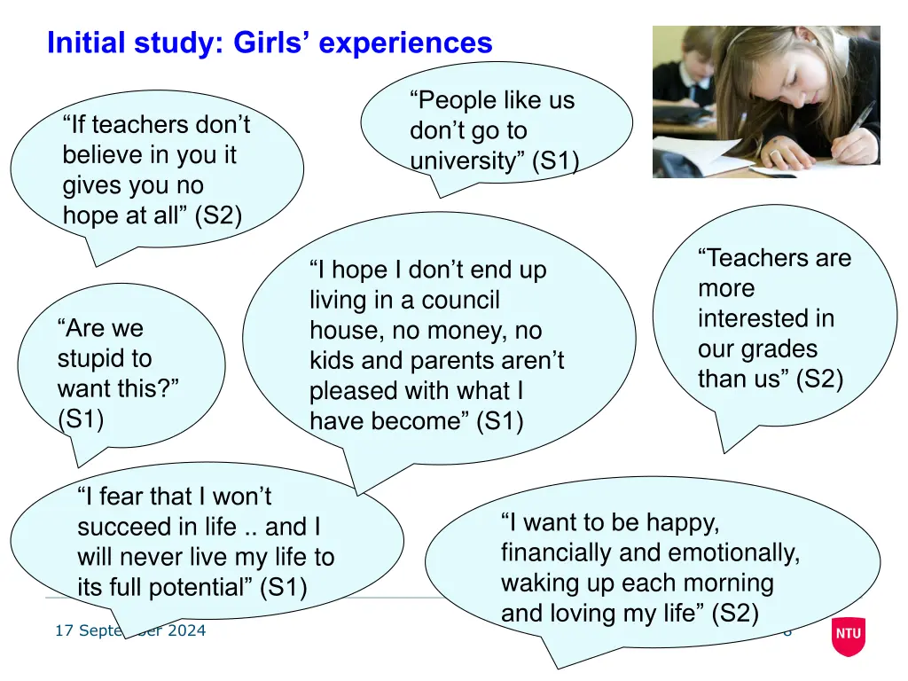 initial study girls experiences