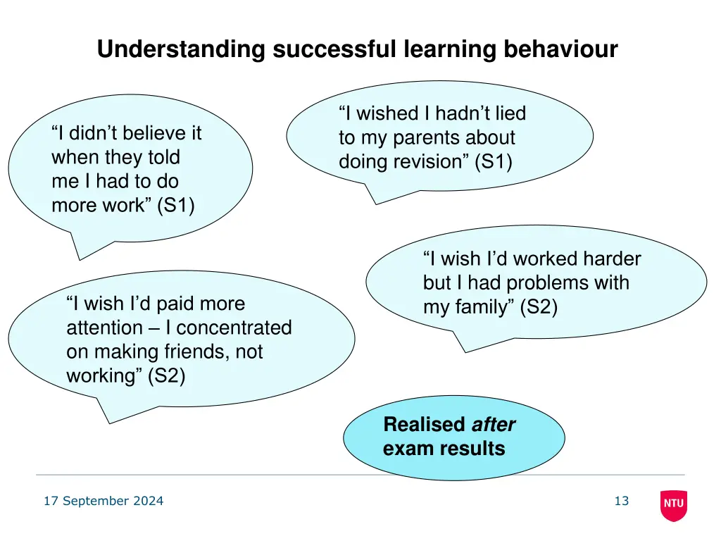 understanding successful learning behaviour