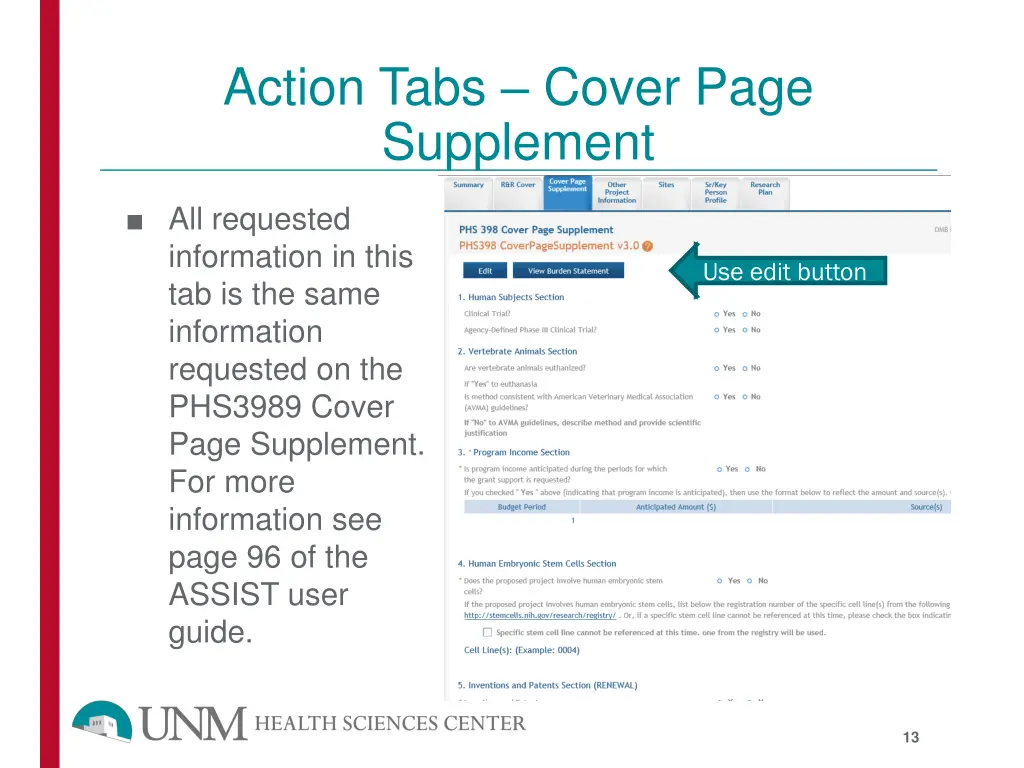 action tabs cover page supplement