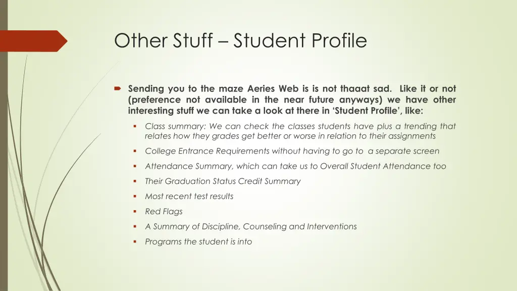 other stuff student profile