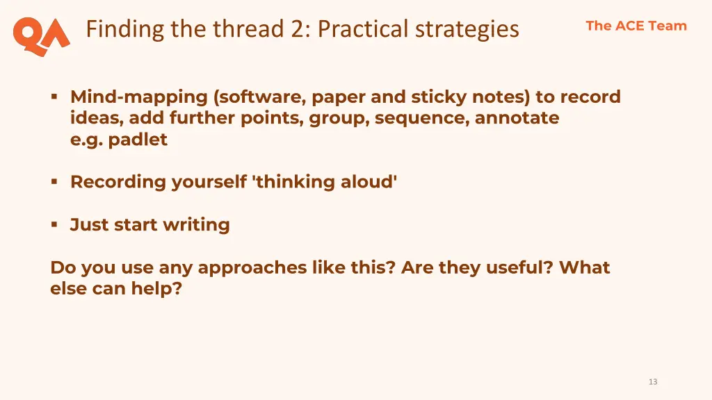 finding the thread 2 practical strategies