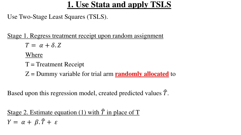 1 use stata and apply tsls