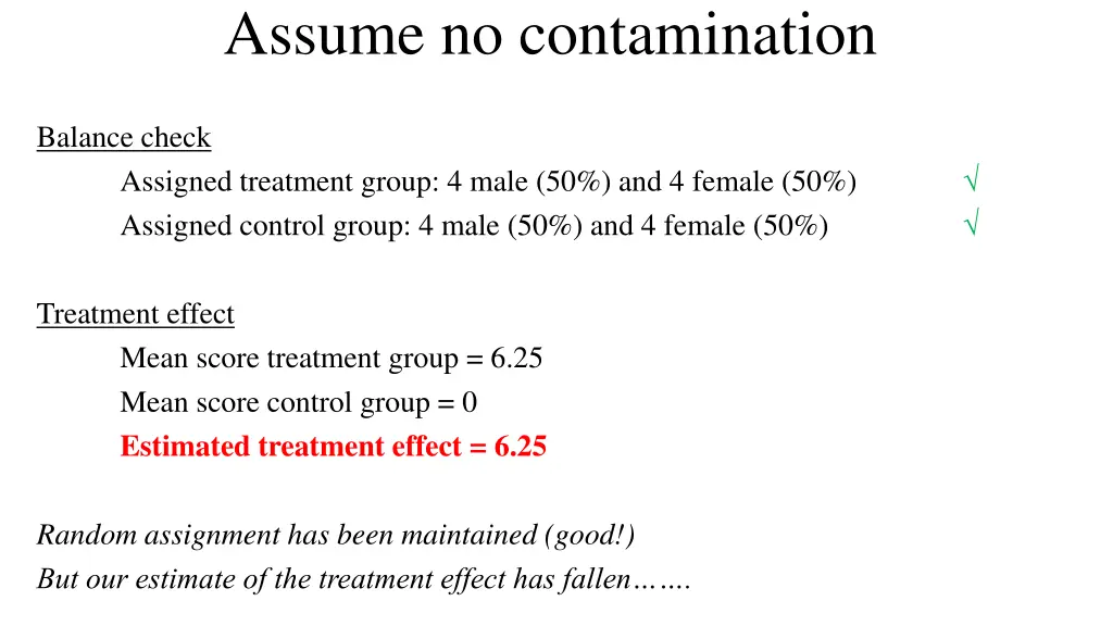 assume no contamination 1