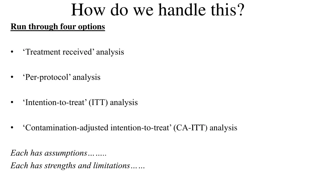 how do we handle this run through four options