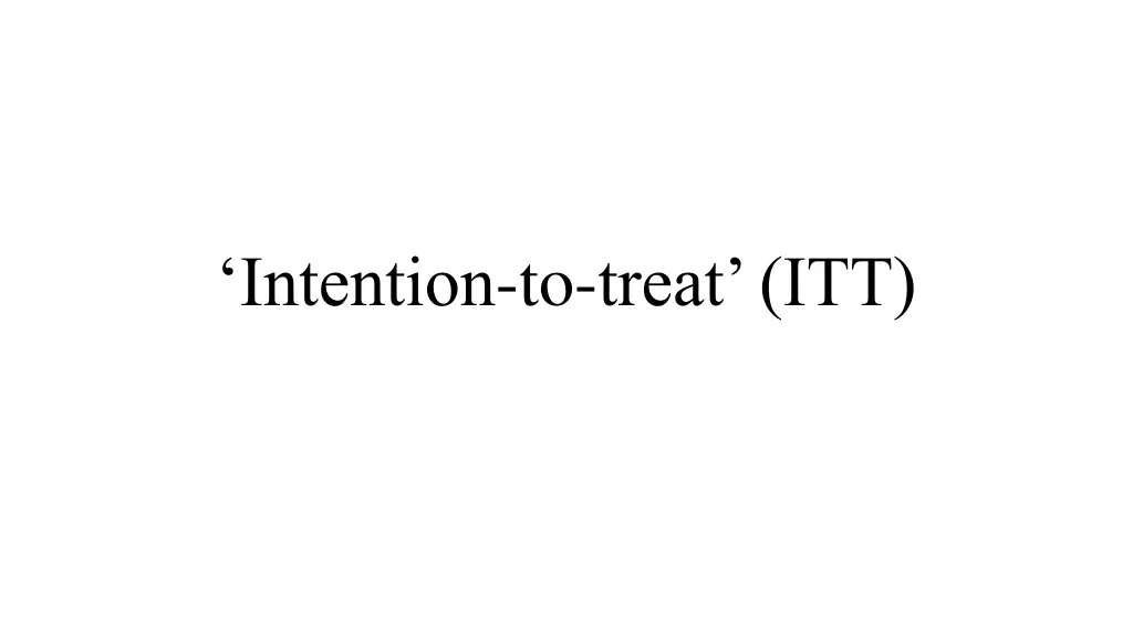 intention to treat itt