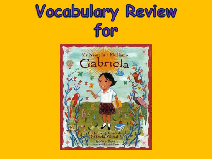 vocabulary review for