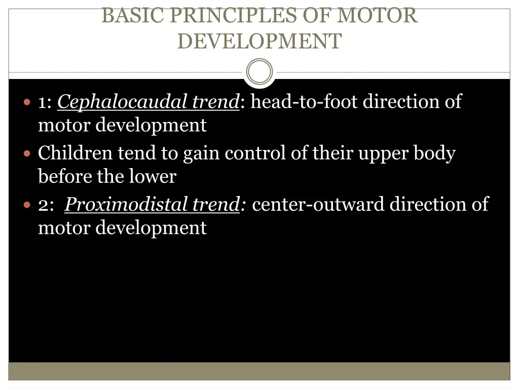 basic principles of motor development