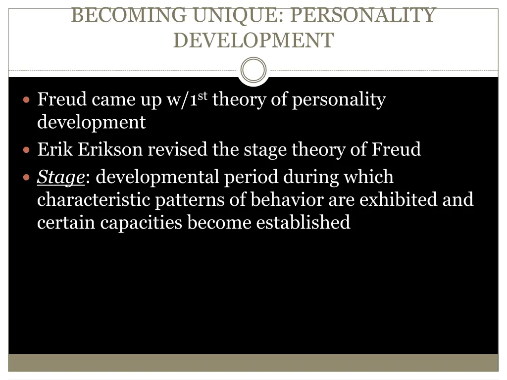 becoming unique personality development