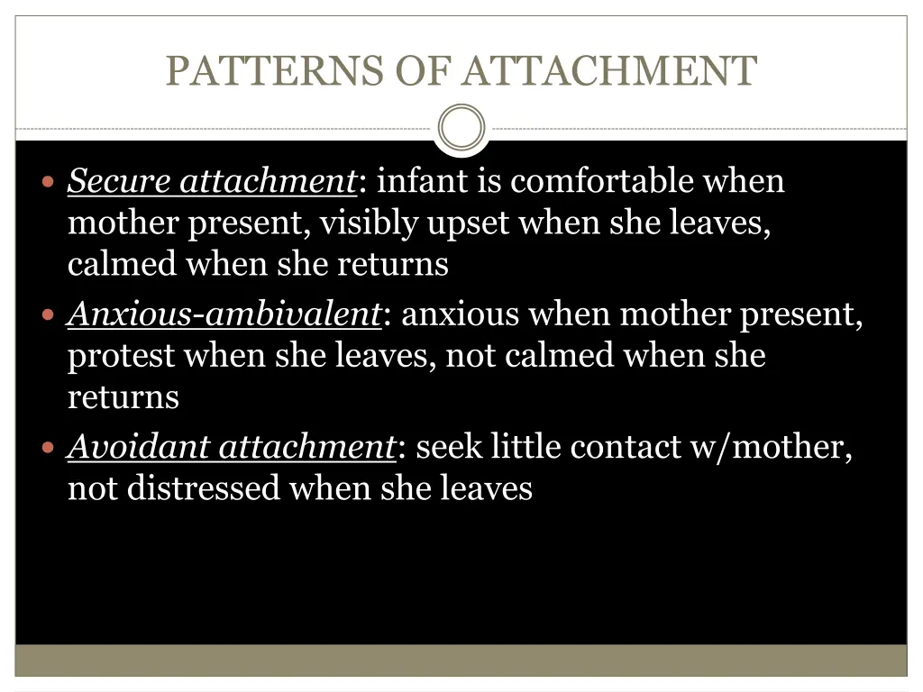 patterns of attachment