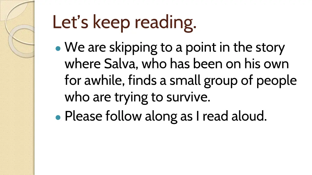 let s keep reading we are skipping to a point