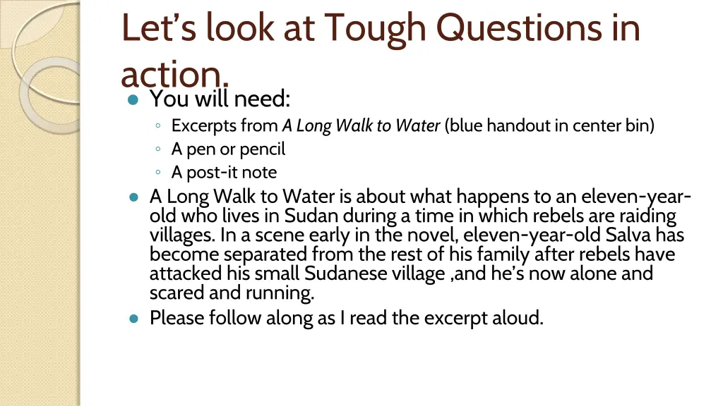 let s look at tough questions in action you will