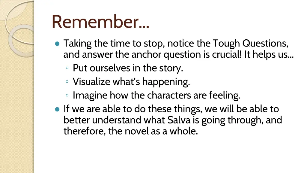 remember taking the time to stop notice the tough