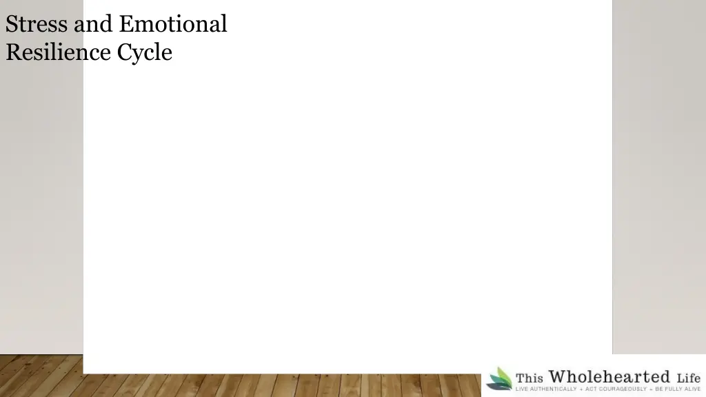 stress and emotional resilience cycle