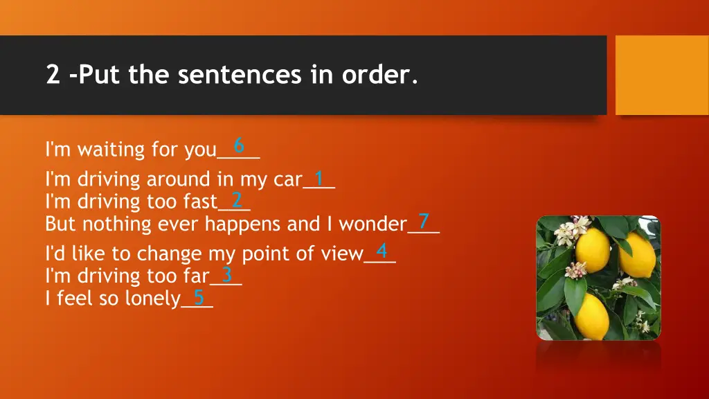 2 put the sentences in order 1