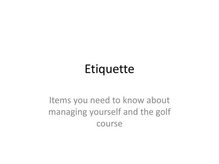 etiquette