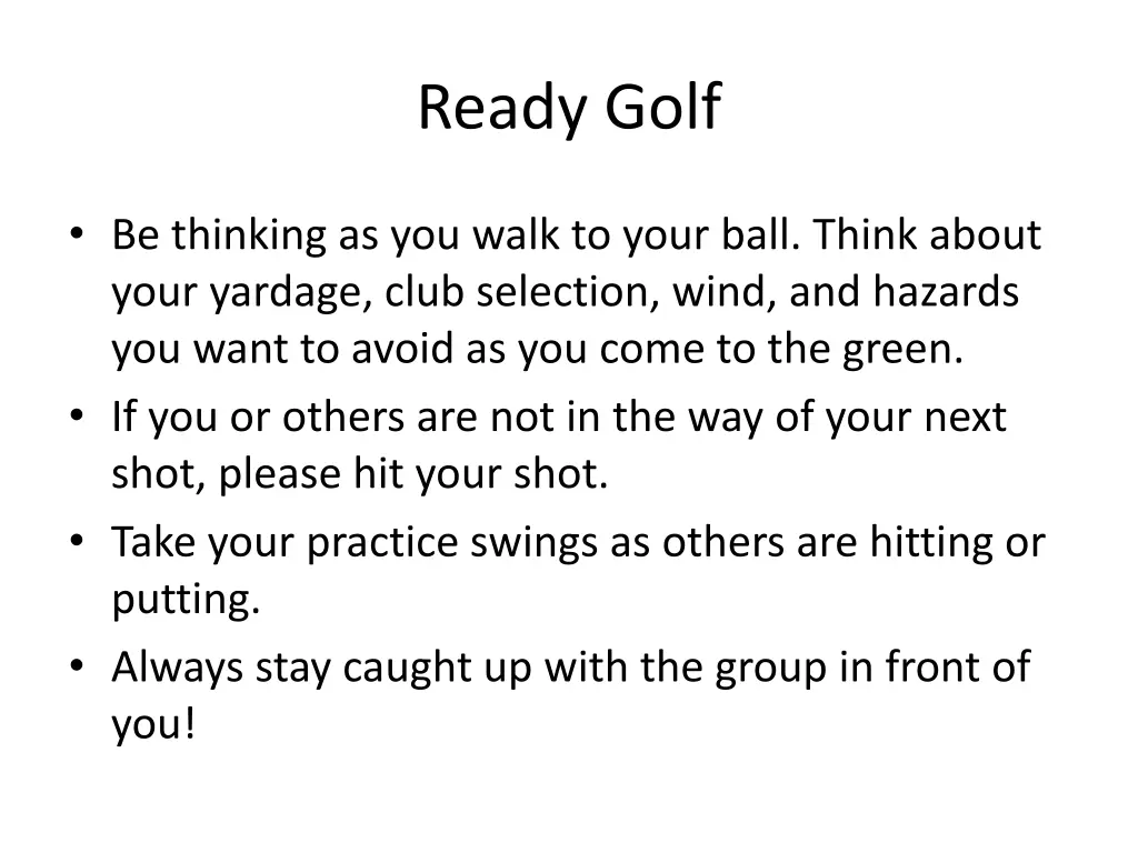 ready golf