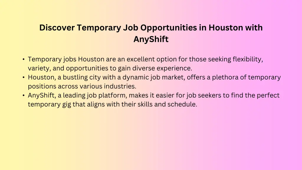 discover temporary job opportunities in houston