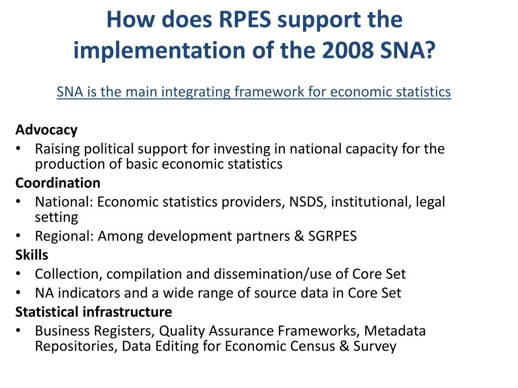 how does rpes support the implementation