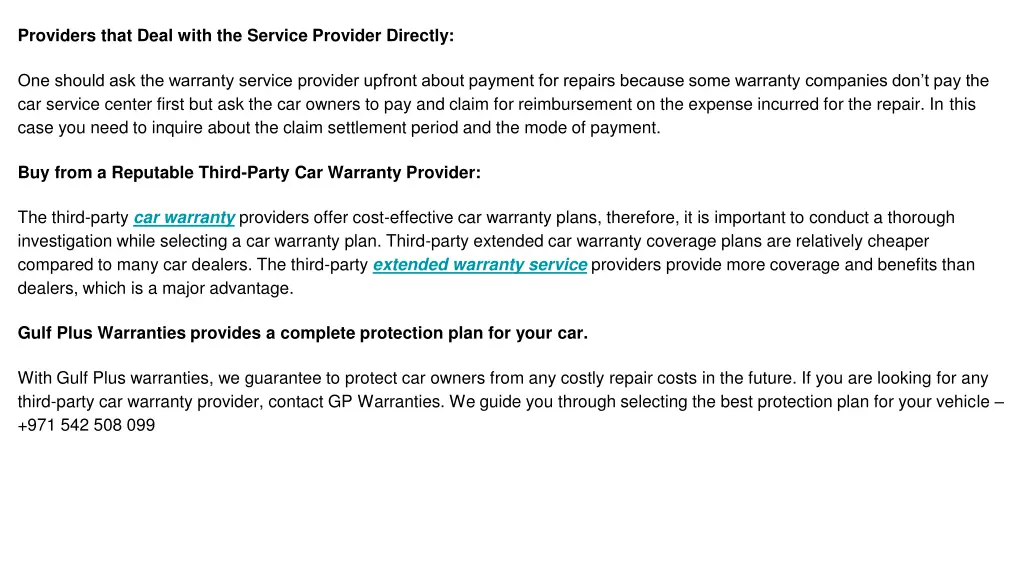 providers that deal with the service provider