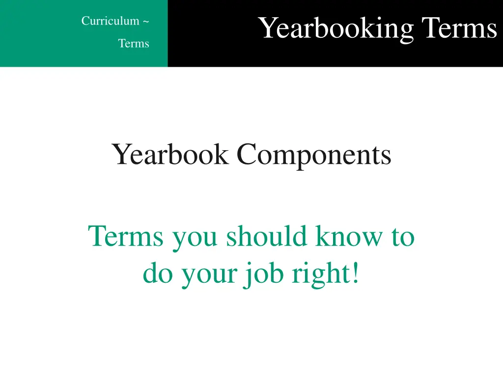 yearbooking terms