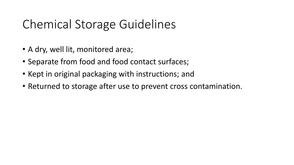 chemical storage guidelines