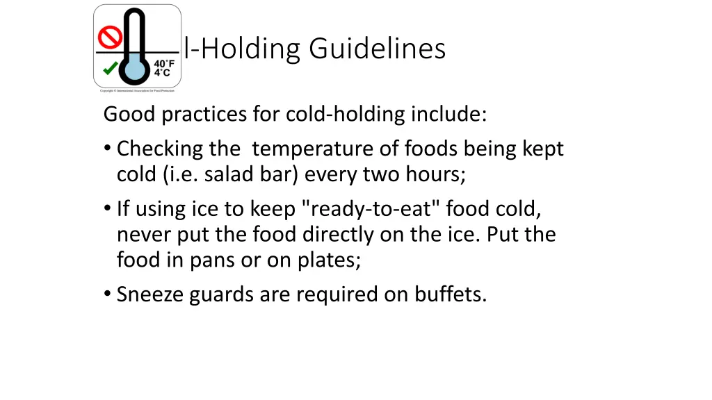 cold holding guidelines