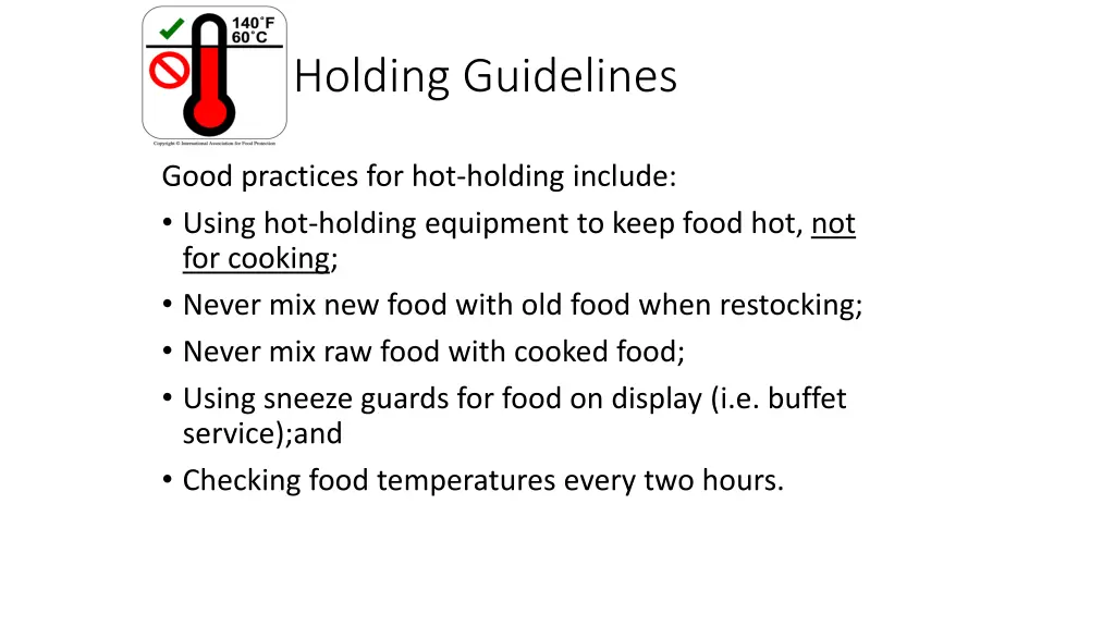 hot holding guidelines