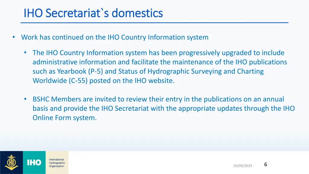 iho secretariat s domestics iho secretariat