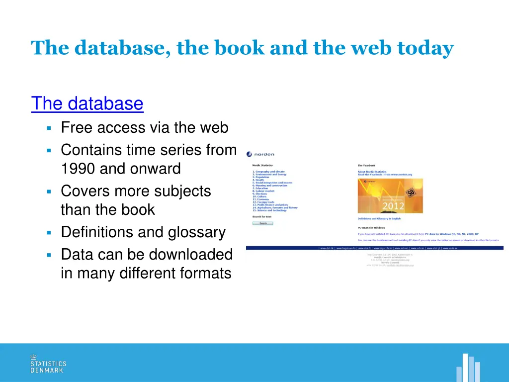 the database the book and the web today