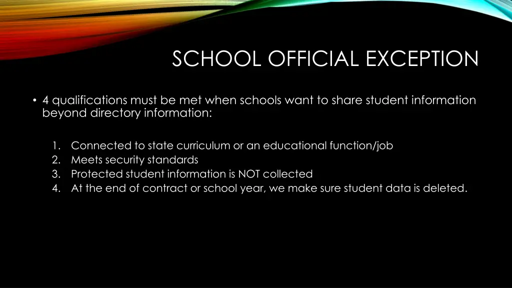 school official exception