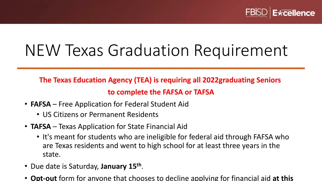 new texas graduation requirement