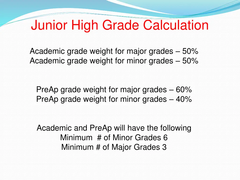 junior high grade calculation