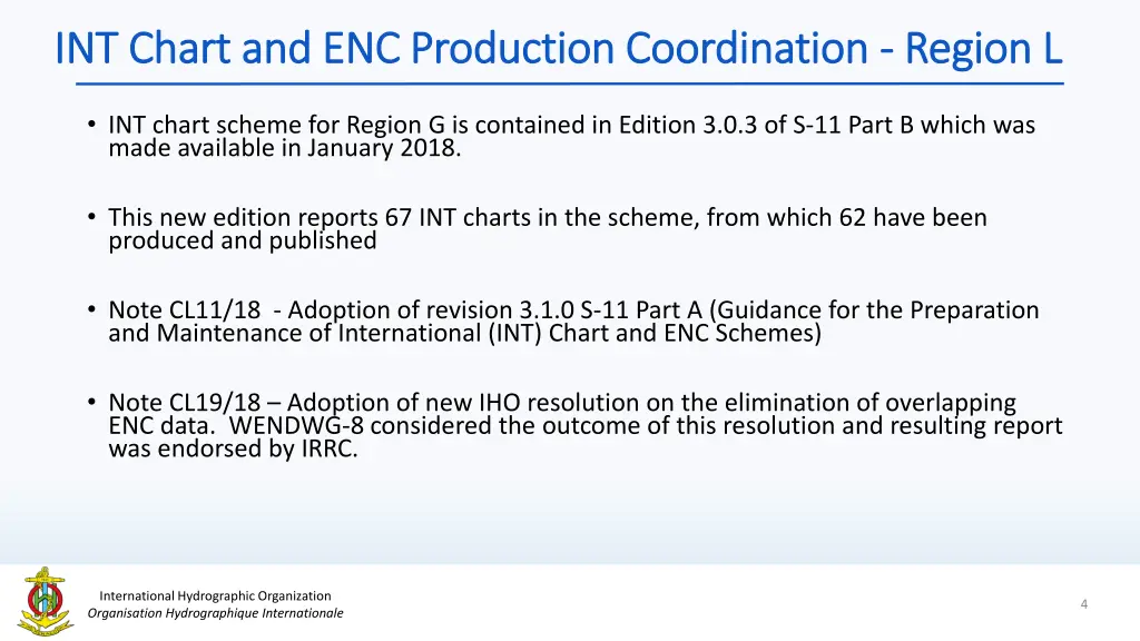 int chart and enc production coordination