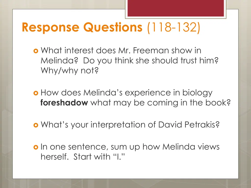 response questions 118 132