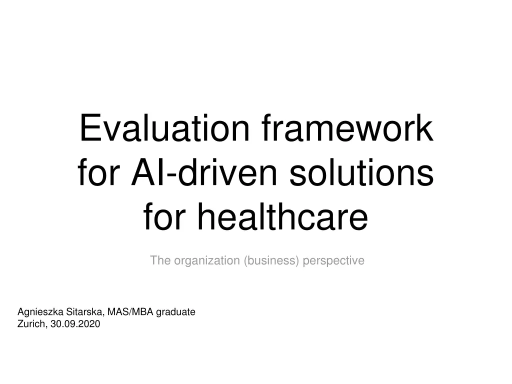 evaluation framework for ai driven solutions