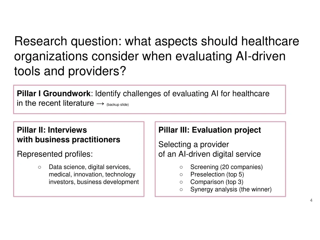 research question what aspects should healthcare