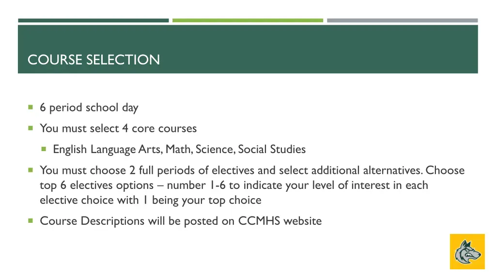 course selection