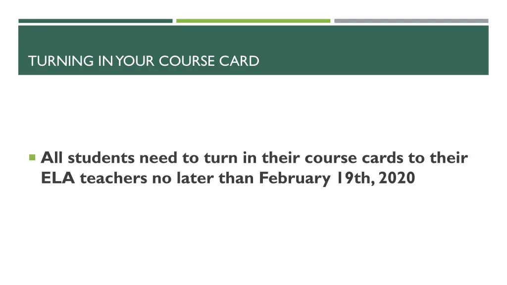 turning in your course card